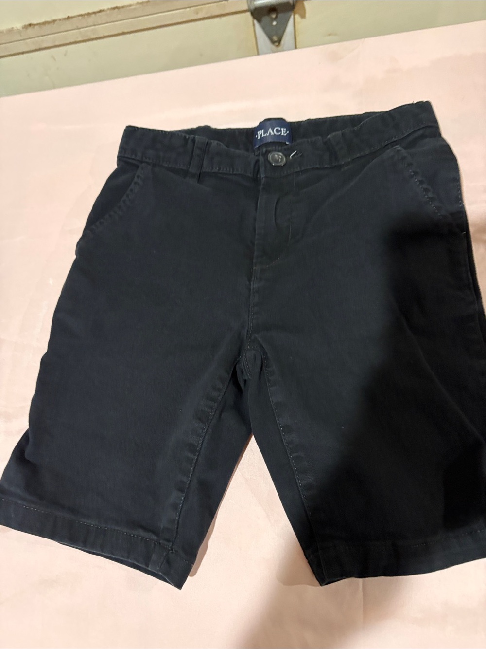 Place Boys Black Flat Front Chino Shorts